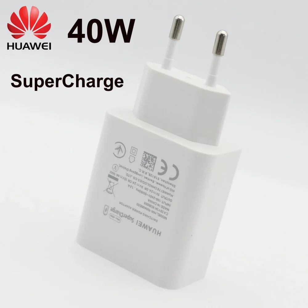 40W Original HUAWEI chargeur rapide 22.5W EU US superchararge Type C câble pour HUAWEI P30 P40 P20 Pro lite Mate 9 10 Pro Mate 20 V20: Violet