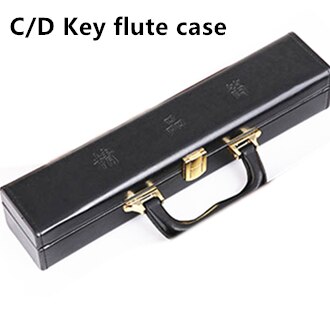 Topklasse 2- sektions fløjtetaske til beskyttelse dizi let at bære højkvalitets pu fløjtetaske træ flauta tilbehør: Sort farve cd
