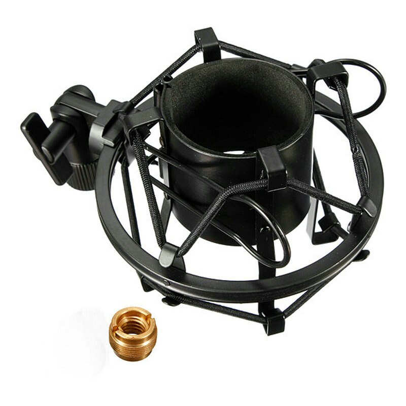 Universal Studio Recording Microphone Shock Mount Holder Condenser Mic Clamp Clip Stand Shockmount Mike Suspension Spider: Black