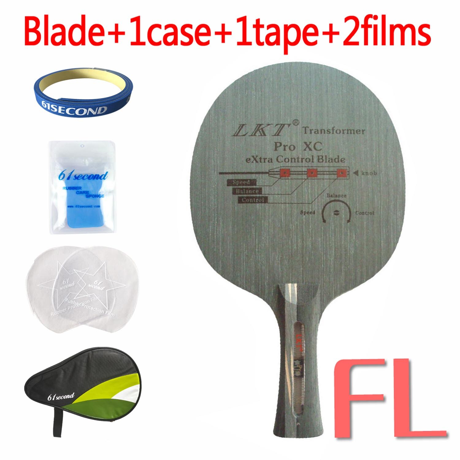 Lkt transformer pro xc extra control long shakehand fl tischtennis-pingpong-schläger: Fl mit hm fall