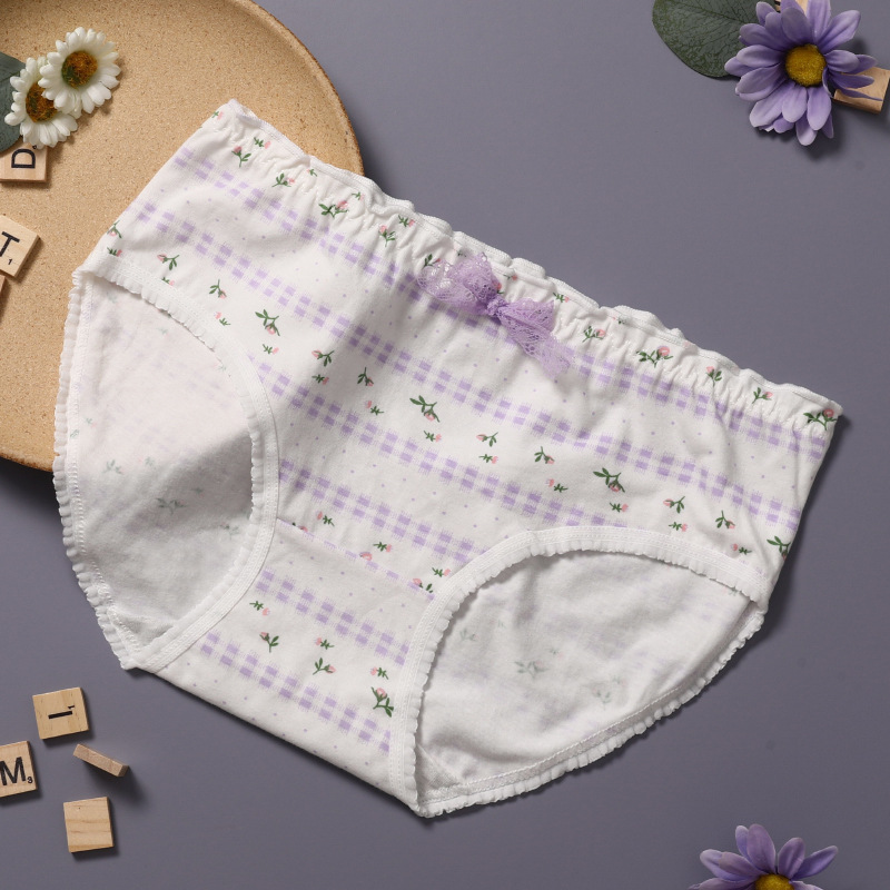 Calzoncillos morados para adolescentes, bragas de algodón cómodas, ropa interior a cuadros para niños, novedad, 6 uds.