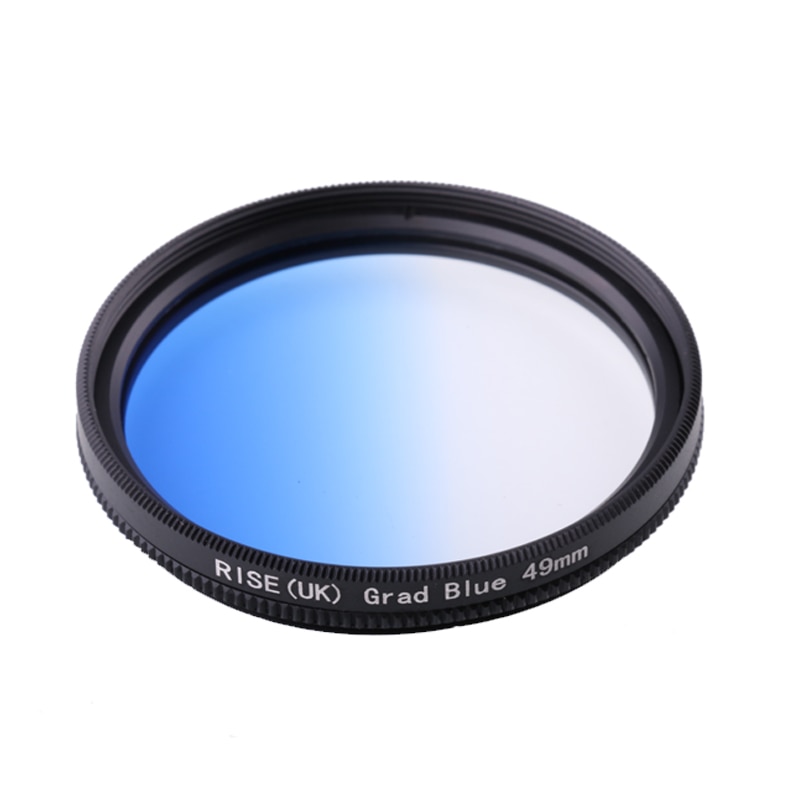 Camera Filters Gradual 49 mm Color Filters for brown Orange Pink Red Yellow Grey Blue Green Purple For DSLR Camera: Gradual blue