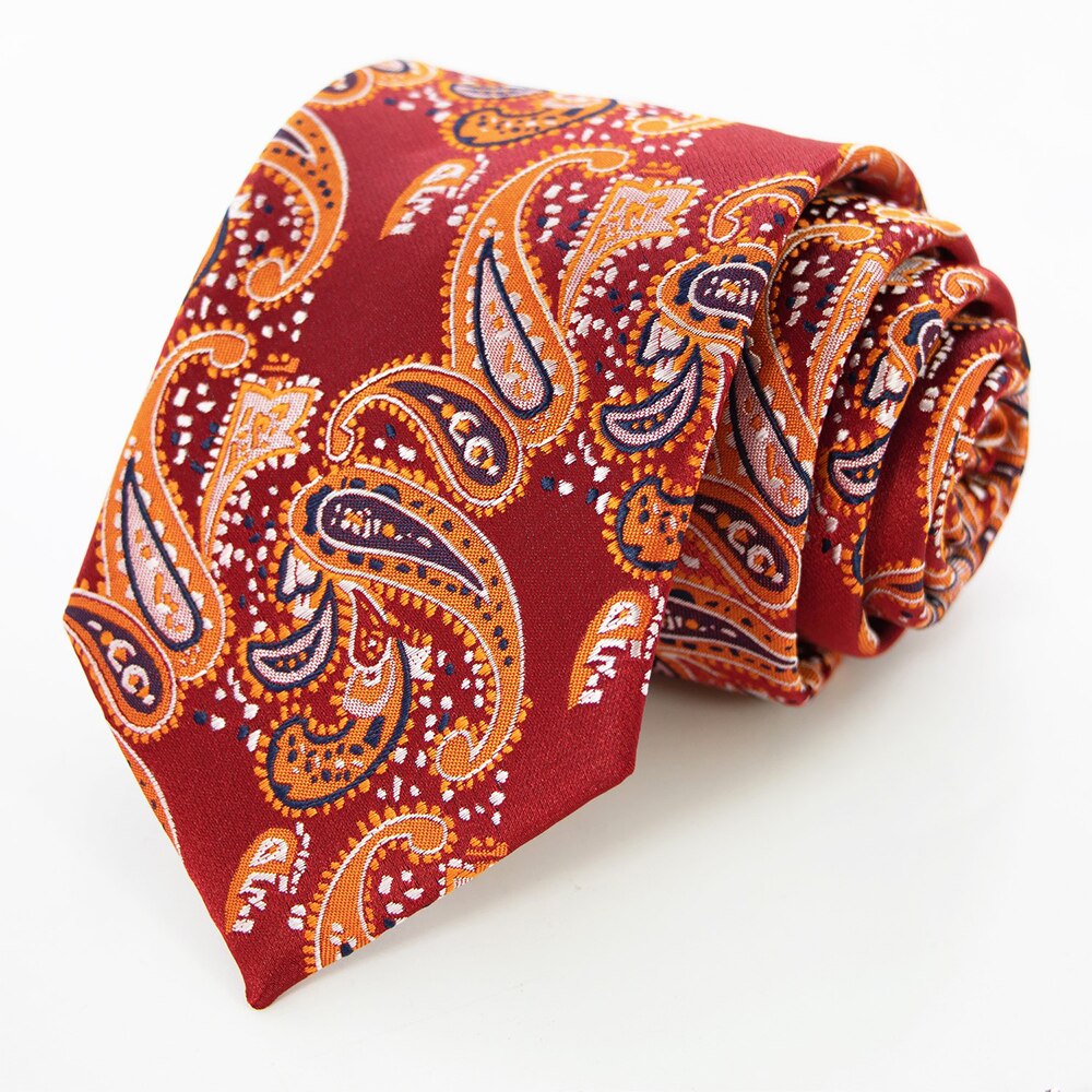 KAMBERFT Silk Mens Ties 8cm Floral Paisley Jacquare Woven Ties For Men Cravata Business Wedding Accessories: 03