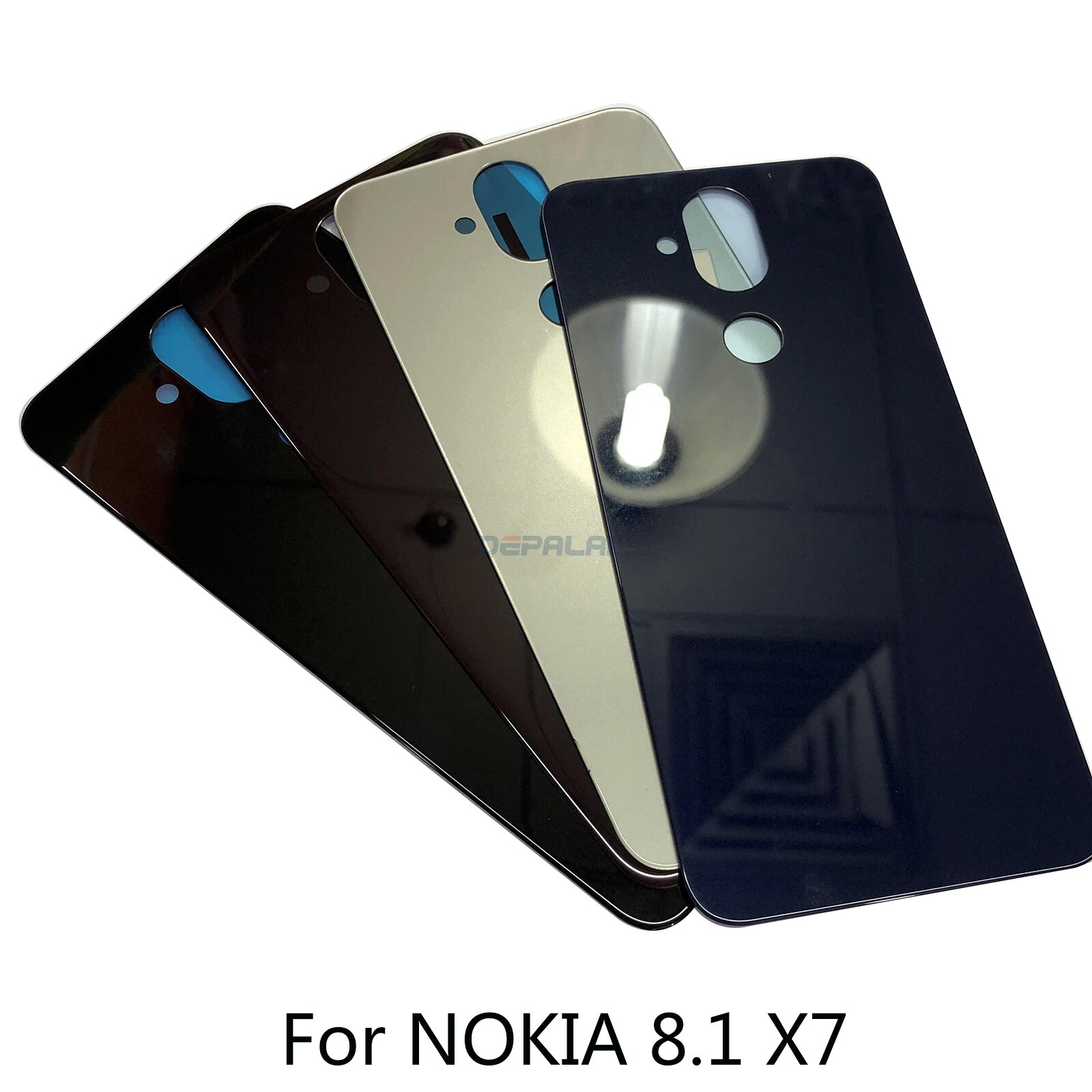 Para NOKIA 7,1 8,1 X7 cubierta trasera de la batería funda carcasa trasera vidrio piezas de repuesto