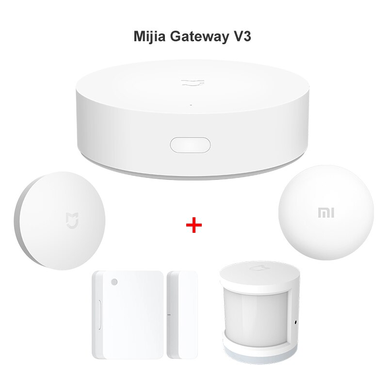 Xiaomi Smart Home Kit Mi Mijia Gateway V3 Zigbee Door Window Sensor Human Body Sensor Water Flood Leak Detect Work With Mi Home