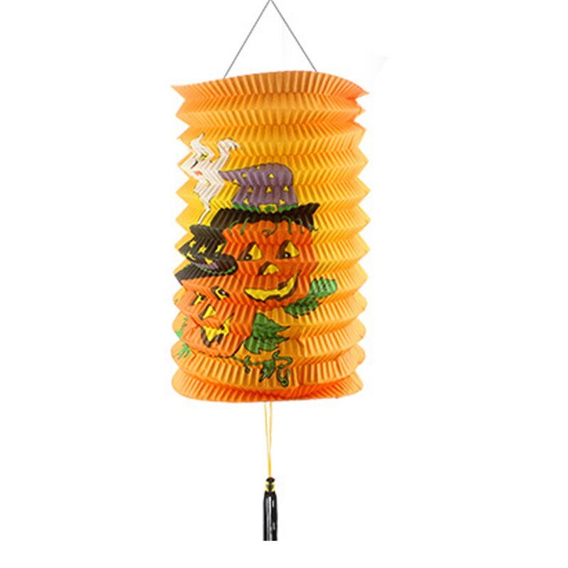1PC Halloween Pumpkin Round Chinese Paper Lantern Party Decor Craft DIY Hanging Lantern Ball Party Scary Supplies U3: B6