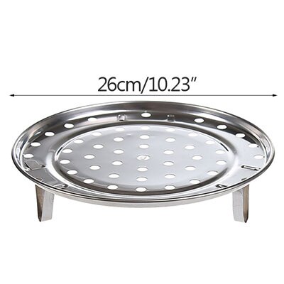 Steam Rack Multi-Function Stainless Steel Kitchen Three-Legged Steamed Buns Steamed Vegetable Rack Water Shelf Steamer: 26cm in diameter