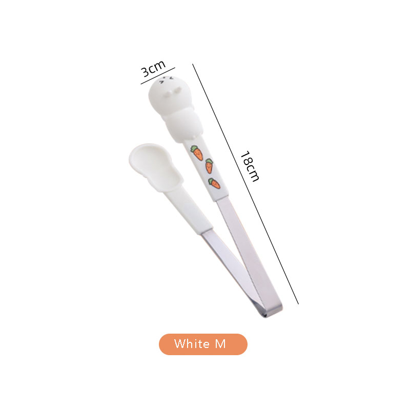 cartone animato pinza casa cucina cibo clip alto temperatura resistente silicone 집게 zucchero pinza per torta dolce frutta pince a sucre: bianca M