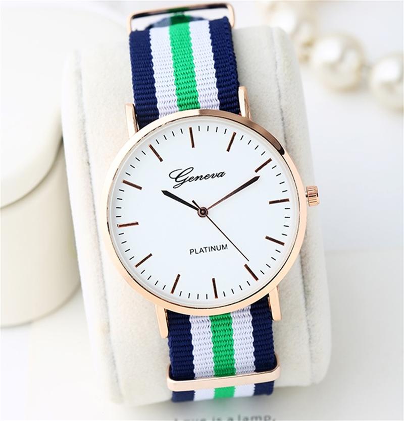 Drapeau En Nylon Bracelet Montre Femmes style Simple or boîtier quartz montres hommes unisexe montre-bracelet décontracté zegarki damassé reloje