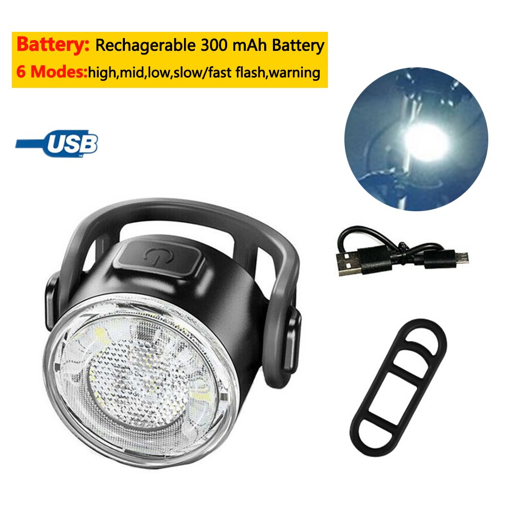 Waterproof Portable Mini Bike Lamp White Front Bicycle Light Red Warning Cycling Taillight MTB Rear Light Safety Night Riding: B White