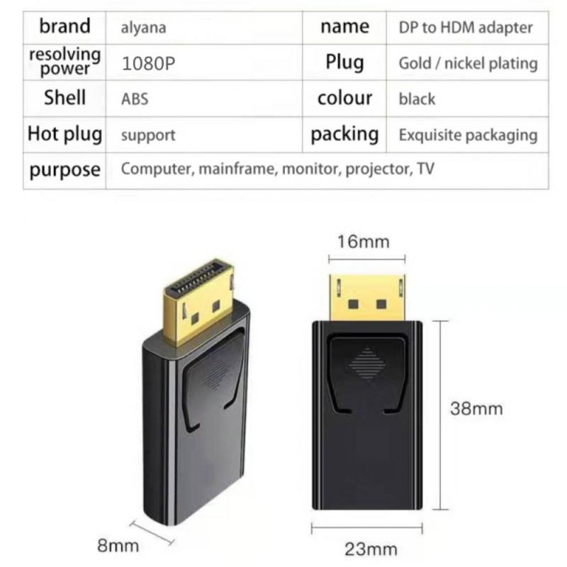 1 ~ 10pcs dp zu hdmi-kompatibler Adapter für PC-TV-Kabel Computer Monitor Konverter vergoldet/vernickelt Stecker Displayport USB-Adapter