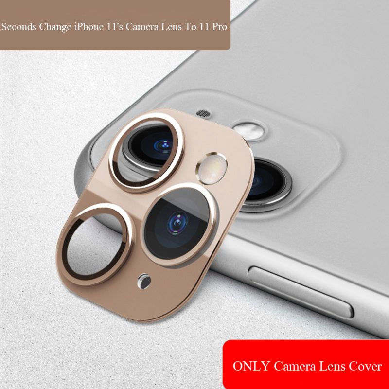 Linse klistremerke kamera objektivdeksel for iphone 11 sekunder bytte for iphone 11 pro 634a: Gull