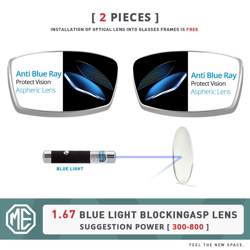 MERRYS Men Women Alloy Glasses Half Frame Myopia Prescription Eyeglasses Optical Frame S2265: 1.67 Anti Blue Ray