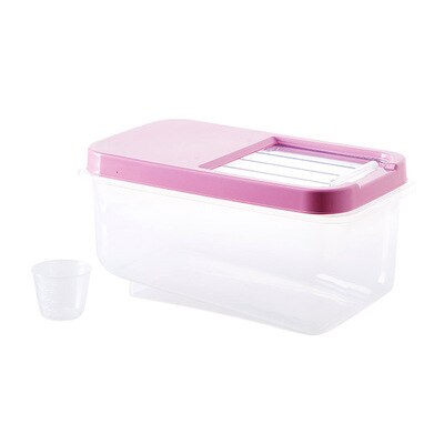 Grote keuken doorzichtige deksel opbergdoos houder graan voedsel rijst bonen organizer doos bloem ontbijtgranen snoep snacks afsluitbare container dozen: Roze