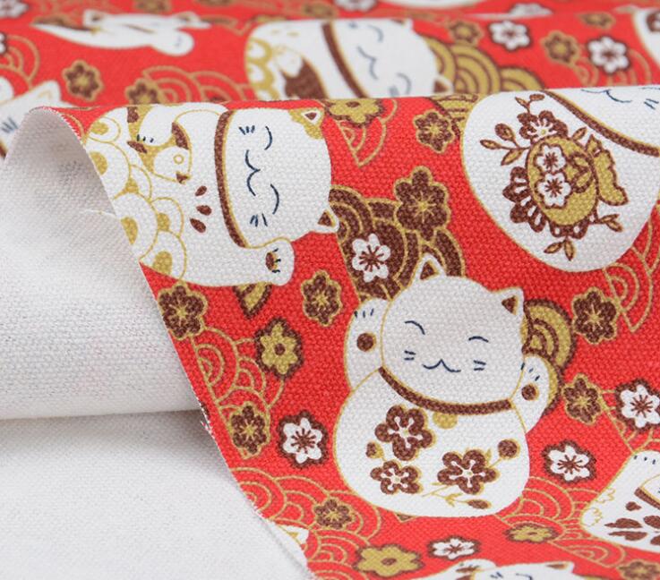 Tissu de coupe en coton 13 couleurs Shiba | Chiens inu chats chanceux, toile imprimée, tissu en coton, accessoires bricolage 1 mètre 0.914
