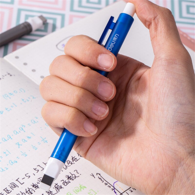 Deli Easily rubber student with a stationery automatic retractable pen eraser clean eraser reffill art Painting Suppli