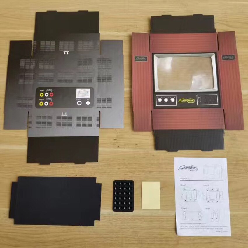 Lente d'ingrandimento per schermo video per telefono cellulare retrò piccola TV strumenti di ingrandimento lenti di ingrandimento pieghevoli fai-da-te amplificatore per film universale per telefono desktop