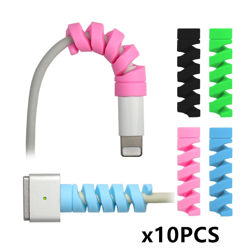 Zabezpieczenie kabla ładującego do telefonów uchwyt na kabel oplot na kable klip do myszy przewód ładowarki USB zarządzanie organizer do kabli