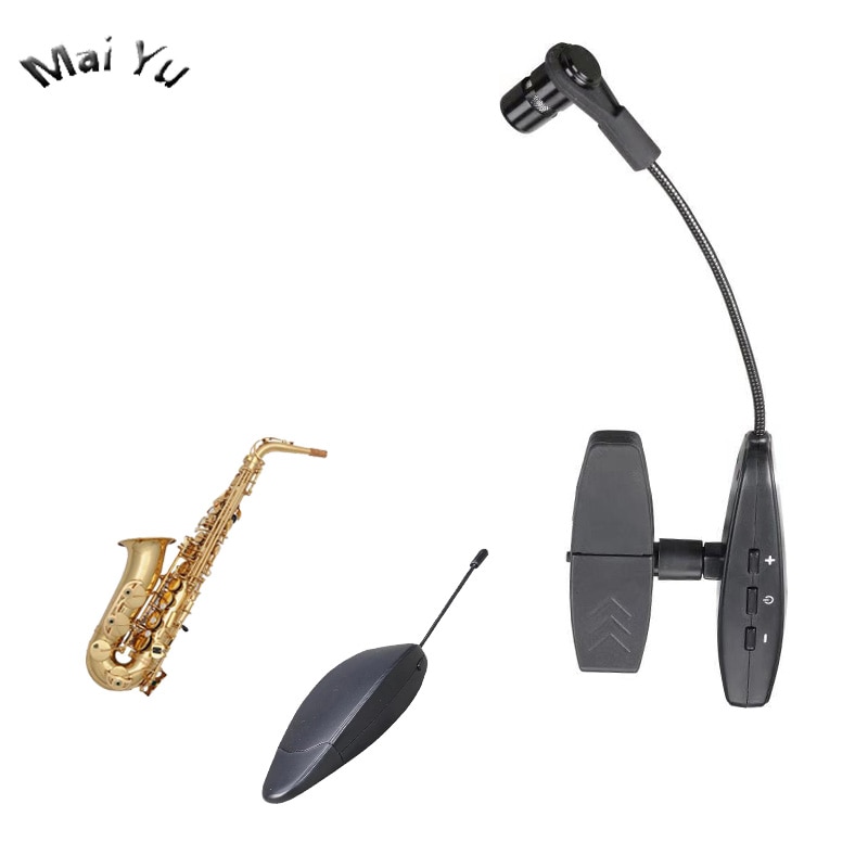 Pro 40m uhf instrument saxofon trombone horn trådløs mikrofon kondensator mikrofon 3.5mm 6.35mm stik til musikoptagelse