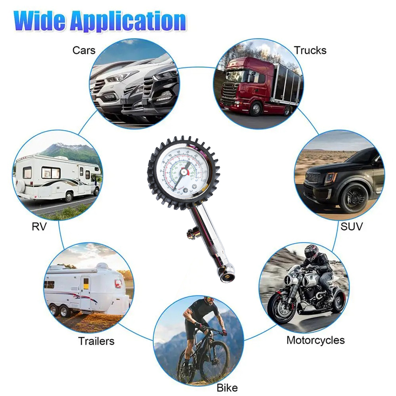 Hoge nauwkeurigheid bandenspanningsmeter zwart 220 psi voor nauwkeurige auto luchtdruk bandenspanningsmeter voor auto vrachtwagen en motorfiets schokbestendig