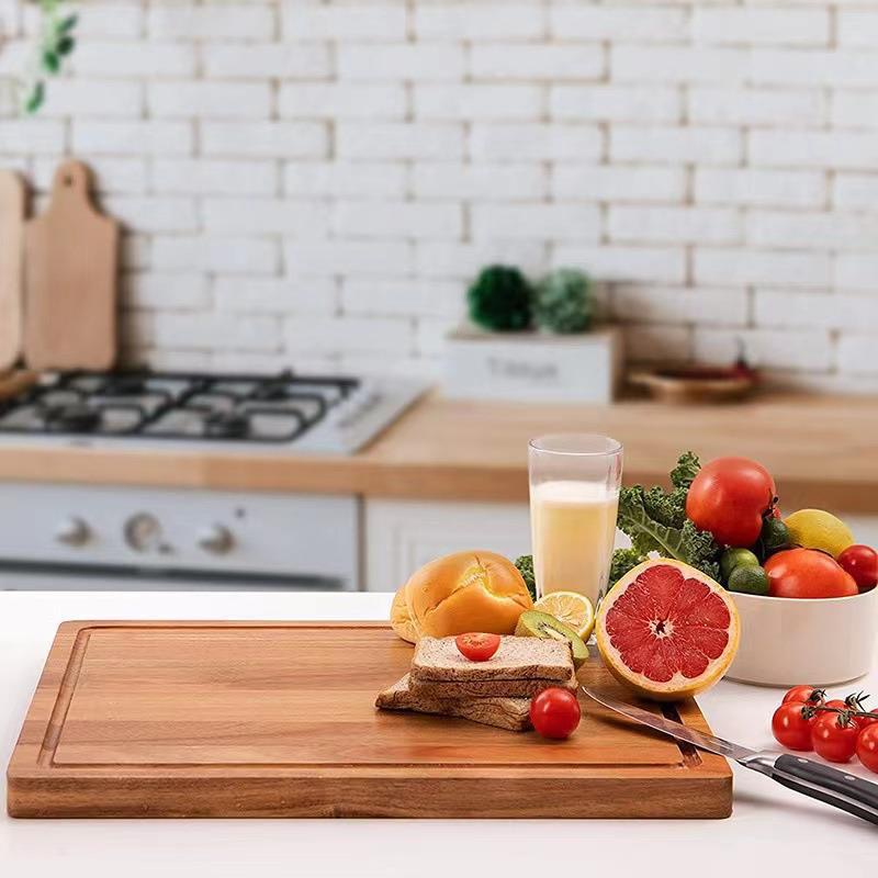 Acacia Wood Cutting Board, Solid Wood Fruit Cutting Board, Steak Board, Unpainted Acacia Wood Chopping Board, Cutting Board