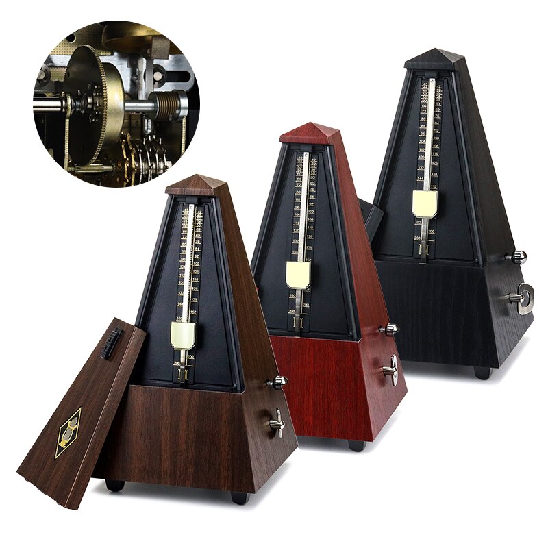 Vintage metrónomo tipo torre en miniatura para guitarra, bajo, Piano, violín, metrónomo para guitarra, timbre, anillo, péndulo mecánico, accesorios