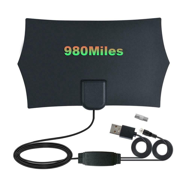 Queen.Y Antenna TV Interna Con Amplificatore, Ricezione Fino A 980 Miglia Per 4K HDTV VHF/UHF - 3