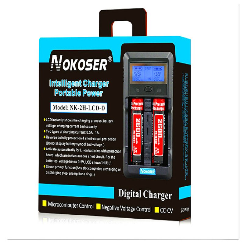 Tablet charger test battery capacity lcd 3,7 v 18650/26650/16340/14500/10440/18500 battery charger with screen