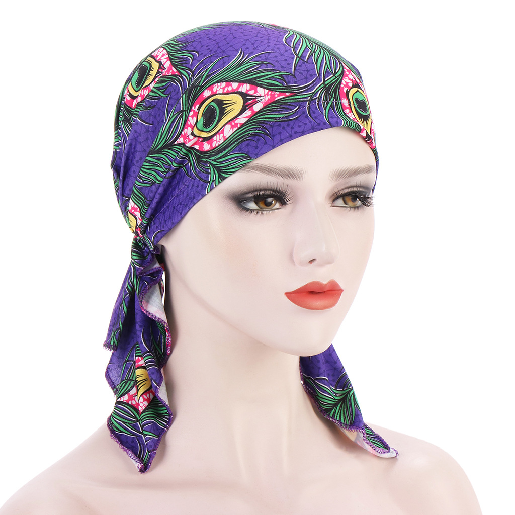 Turban imprimé à fleurs pour femmes, chapeau souple et élastique, foulard musulman, casquette, turban, nouvelle: 8