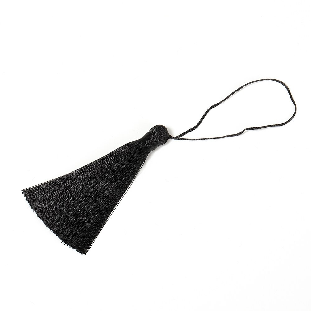 10pcs Polyester Silk Tassel Brush 8cm Satin Tassel for Jewelry Making Crafts Charm Pendant DIY Handmade Material Supplies: Navy