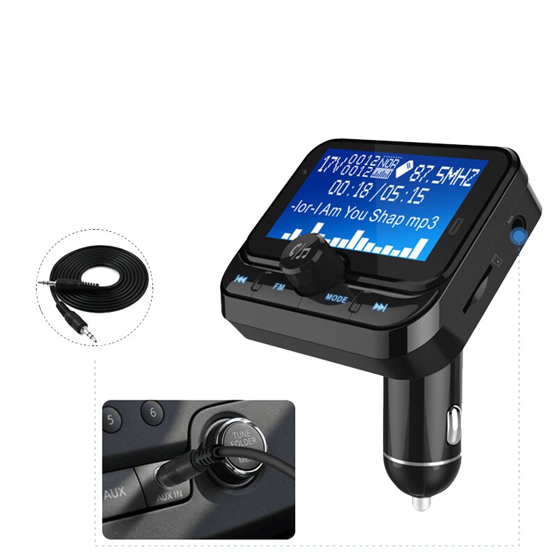 Auto Fm-zender Met Afstandsbediening Lcd Bluetooth MP3 Speler Dual Usb Auto Fm Modulator