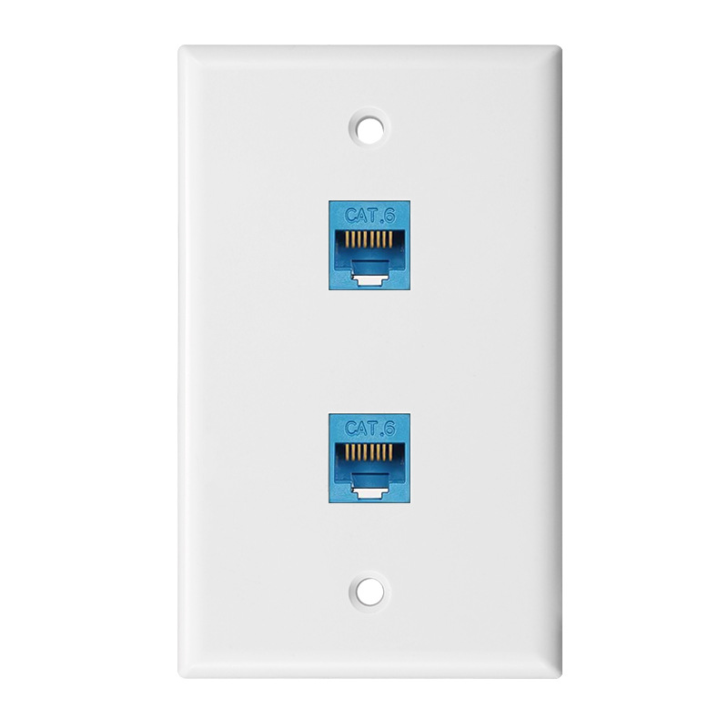 Plaque murale Ethernet ZoeRax Cat 6, plaque murale Ethernet femelle-femelle amovible Compatible avec les appareils Ethernet Cat6/5/5e: Rouge / 1,8m