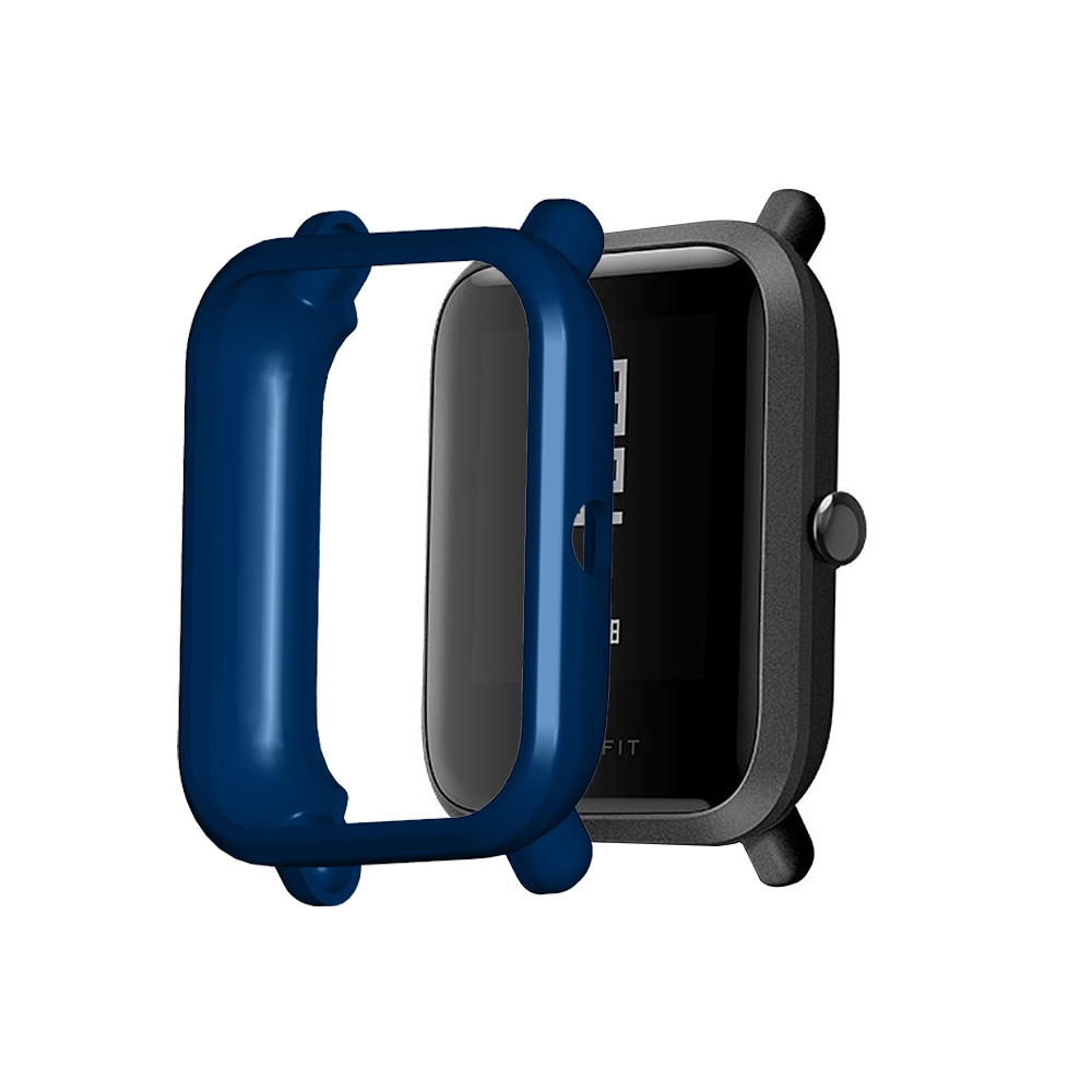 Funda protectora FIFATA de TPU para Xiaomi Huami Amazfit Bip S/Bip, funda a prueba de golpes para relojes inteligentes Amazfit Bip Lite 1S / 2: Medianoche azul / For Amazfit Bip S