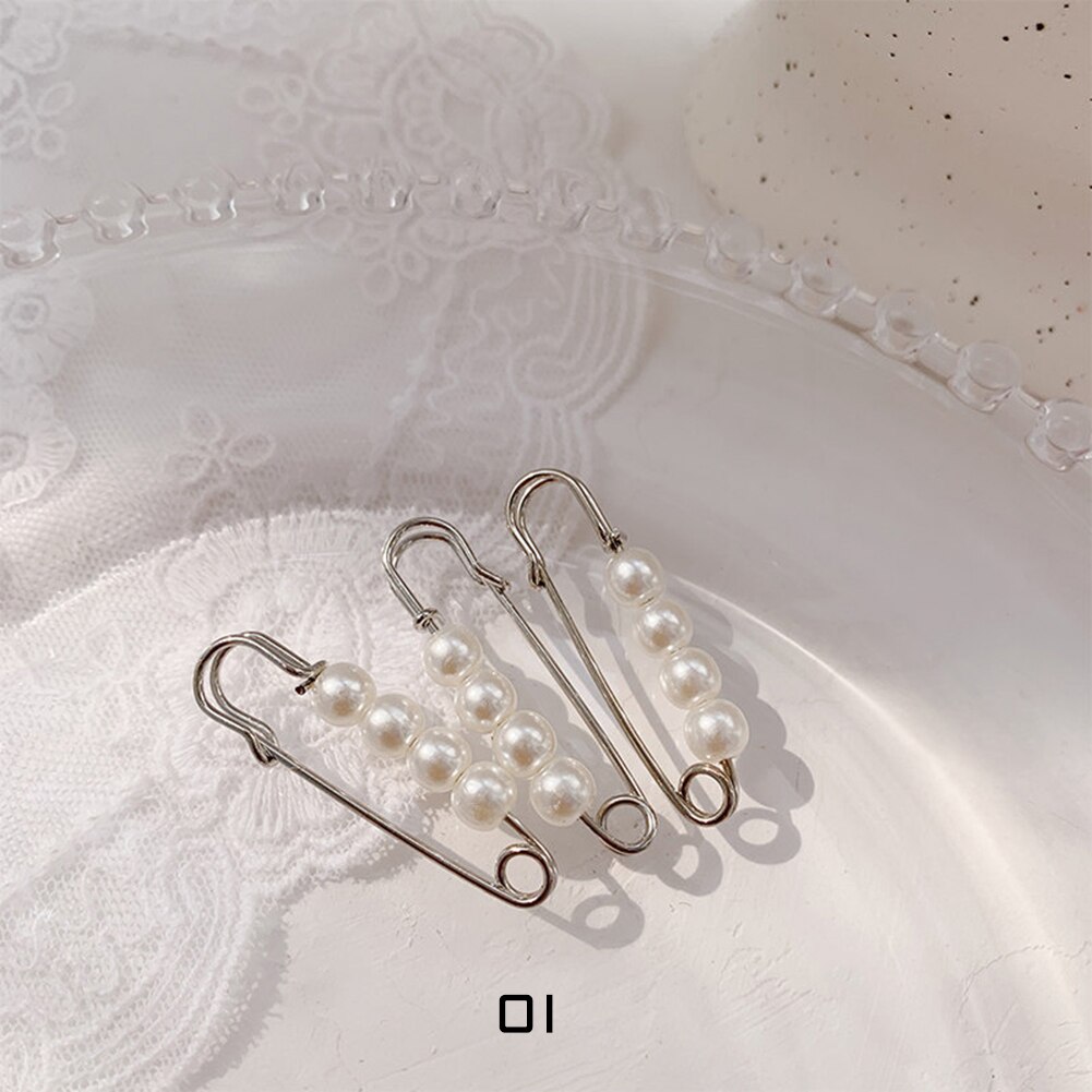 Grote Kralen Mode Broche Hoofddoek Shawl Sjaal Lady Moslim Sjaal Hijab Clips Parel Sjaal Broche Pin: 01