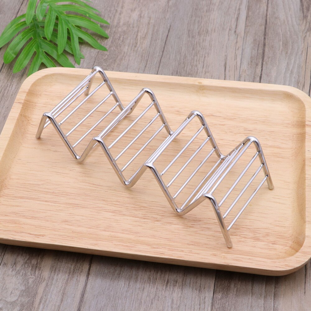 Stainless Steel Taco Rack Stand Taco Holder Hold 3 or 4 Hard or Soft Shell Tacos