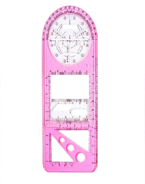 Multifunctional Geometric Ruler Geometric Drawing Template Measuring Tool For School Office Supplies: F