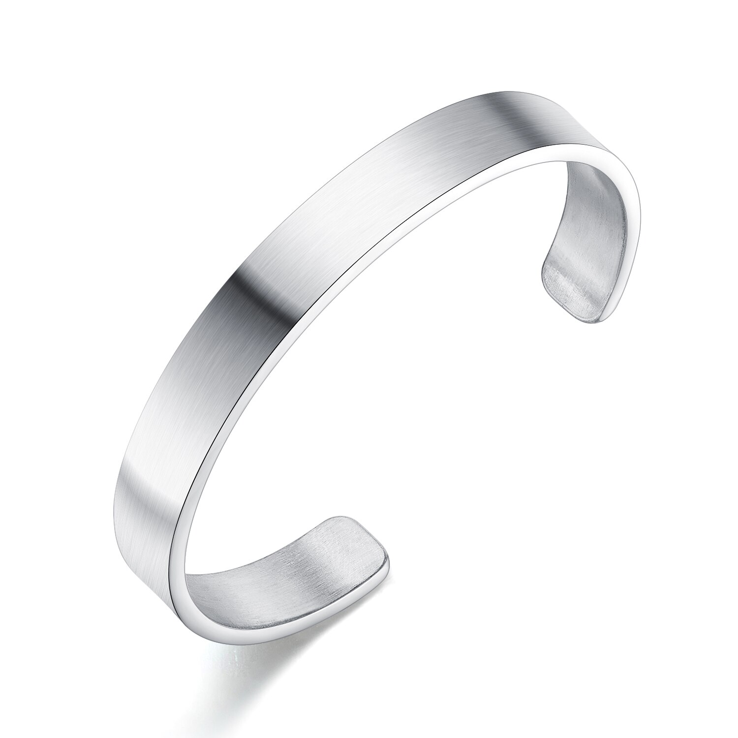 Pulsera de acero y titanio para hombre y mujer, brazalete de acero inoxidable, joyería de al por mayor: Silver
