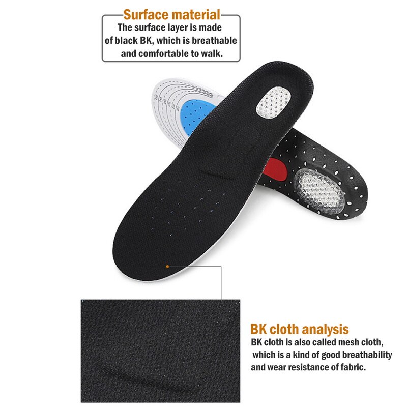 Plantillas de Gel de silicona para correr, para pies, hombre y mujer, almohadilla ortopédica, masajeador, absorción de impacto, soporte para arco