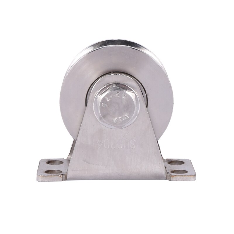 1Pack U-Type Stainless Steel Pulley Block Mute Bearings Groove Sliding Roller Track Wheel