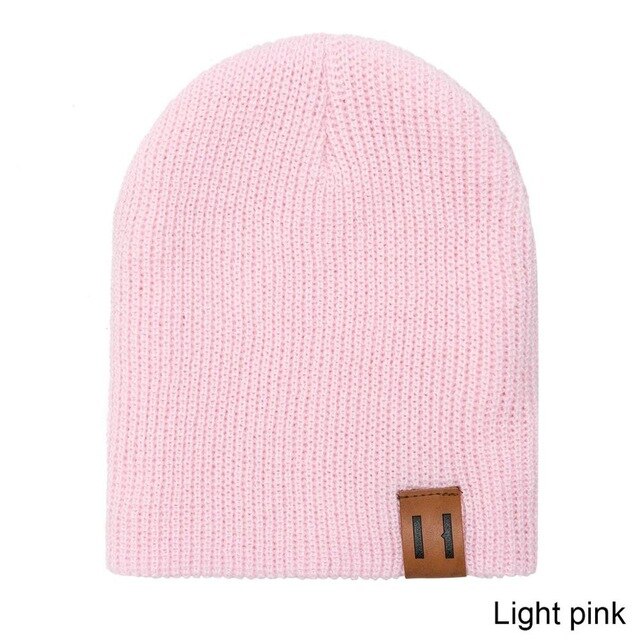 Nouveauté bébé fille garçon chapeau d'hiver bébé doux bonnet chapeau au Crochet élasticité tricot chapeaux enfants décontracté casquette chaude: light pink