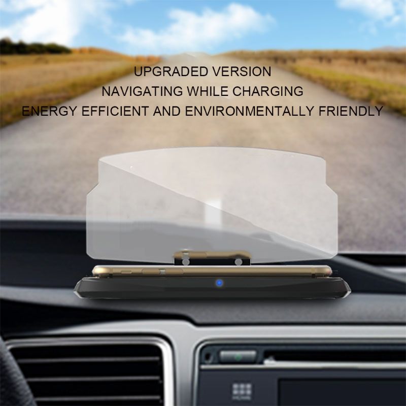 HUD Auto Navigatie Mobiele Telefoon Houder HD Multi-Functie Vouwen Draadloze Opladen Head-Up Display Navigatie Projector