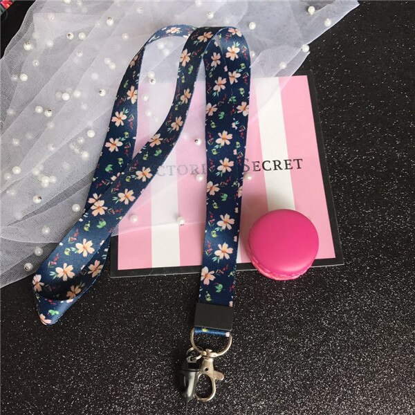 Lanyard for Keys flower lanyard for iphone 7 Samsung Phones MP3 USB Flash Drives Keys Keychains ID Name Tag Badge Holders: dark blue