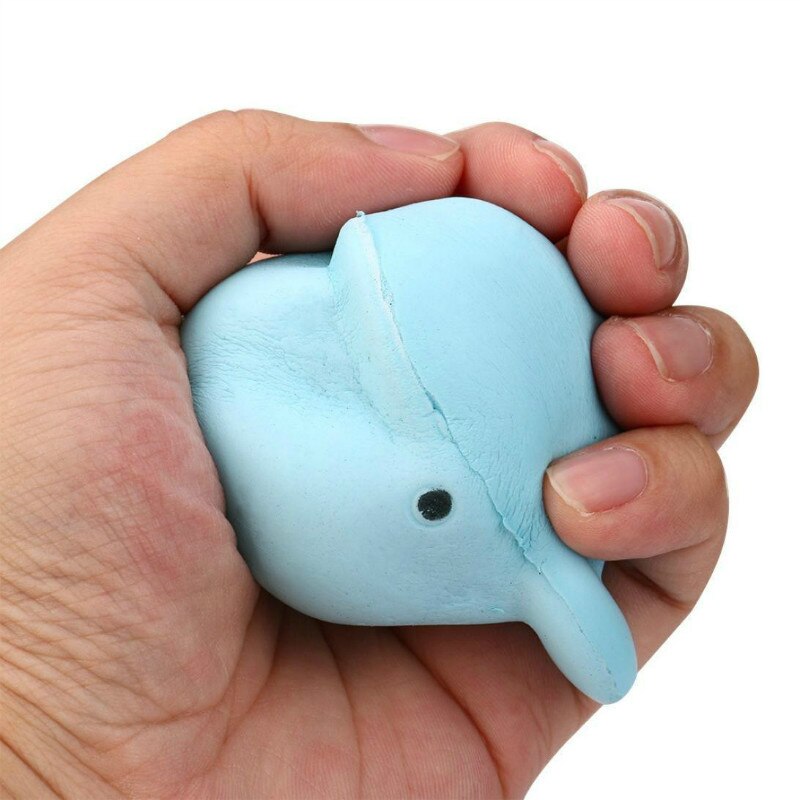 Mskwee 10CM Animal baleine Jumbo spongieux Kawaii mignon dauphin lente montée sangles parfumé extensible presser pain gâteau enfant jouet
