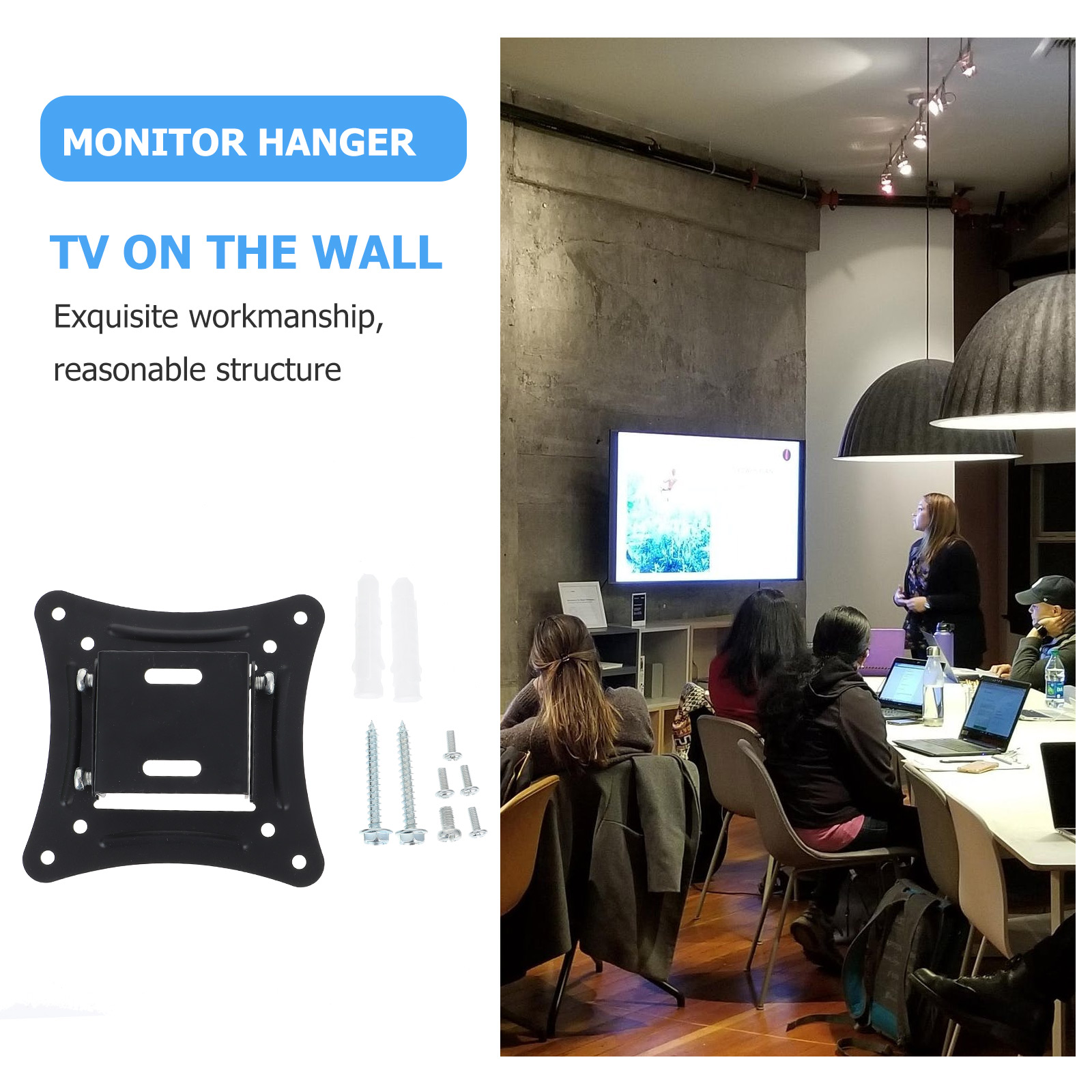 Tilted Monitor Bracket Monitor Storage Shelf 14-26 Inch Monitor Wall Mount