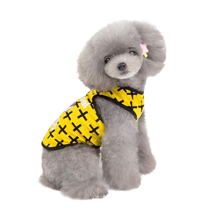 Pet Dog Cat Vest 20 Running Kid Cartoon Style Vest with Monkey Print on Short Sleeve yorkshire terrier