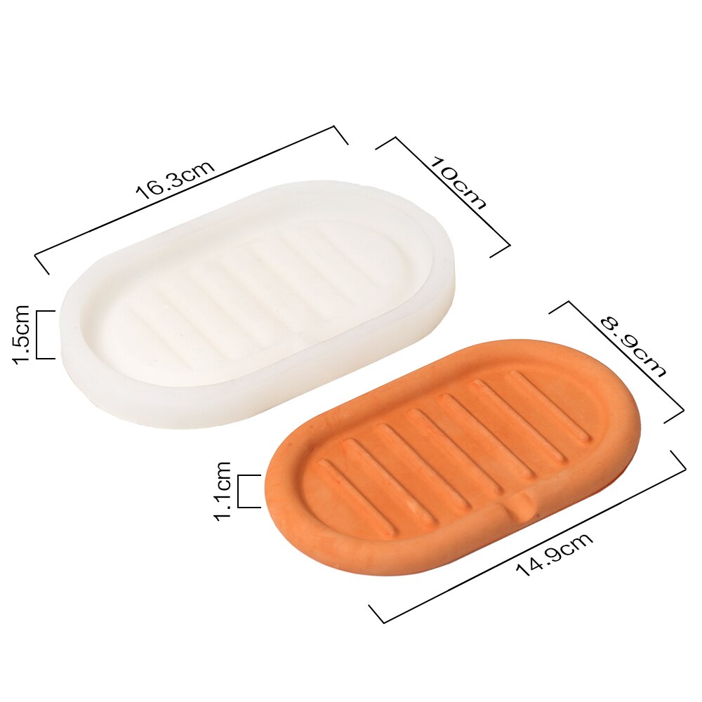 Nicole Zeepbakje Silicone Mold Handgemaakte Beton Zeephouder Maken Vorm Diy Cement Badkamer Benodigdheden Tool: SH0718