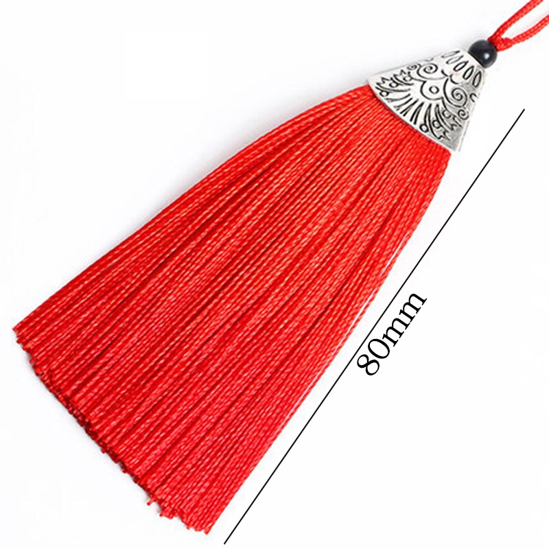 5Stck Gemischte Farbe 8cm Hängenden Seil Seide Quasten Randbereich NäHenne Knall Quaste trimmen Schlüssel Quasten Für Diy Verschönern vorhang Zubehör