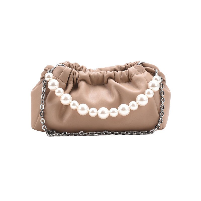 Factoo Perle kleine tasche, damen-umhängetasche, faltbare Wolke Tasche, diagonale Mini-Kupplung: khaki