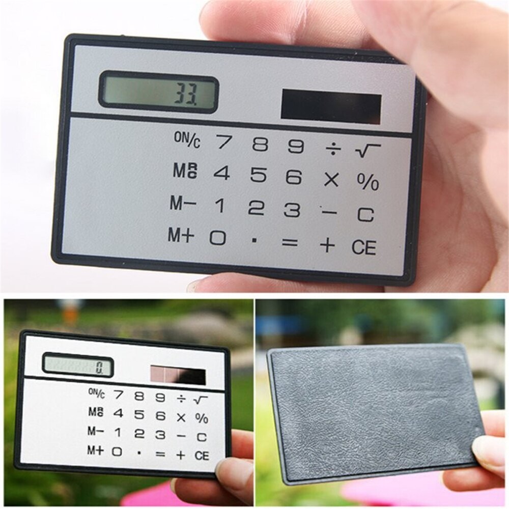 1 Mini rechner Ultra-dünne kreditkarte größe 8-Ziffer tragbare Solar- tasche rechner büro und schule liefert neue