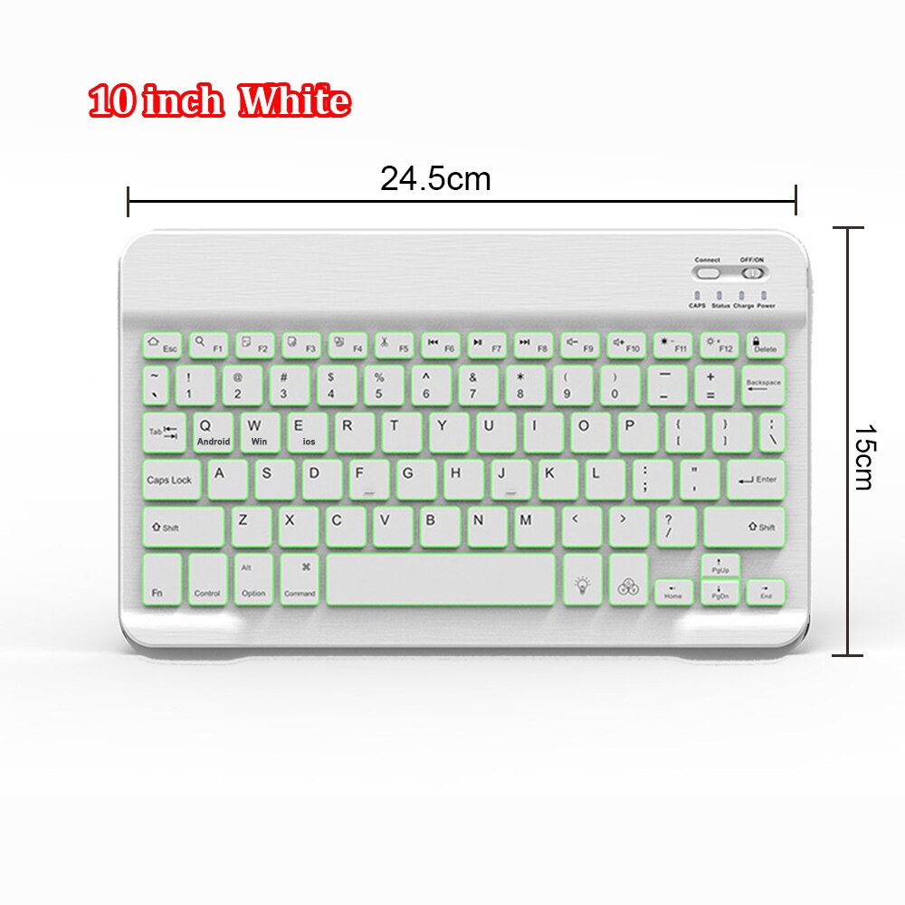 Mini Draadloze Toetsenbord Voor Ipad Tablet Oplaadbare Rgb Backlit Toetsenbord Draadloze Bluetooth Toetsenbord Voor Android Ios Windows: White keyboard